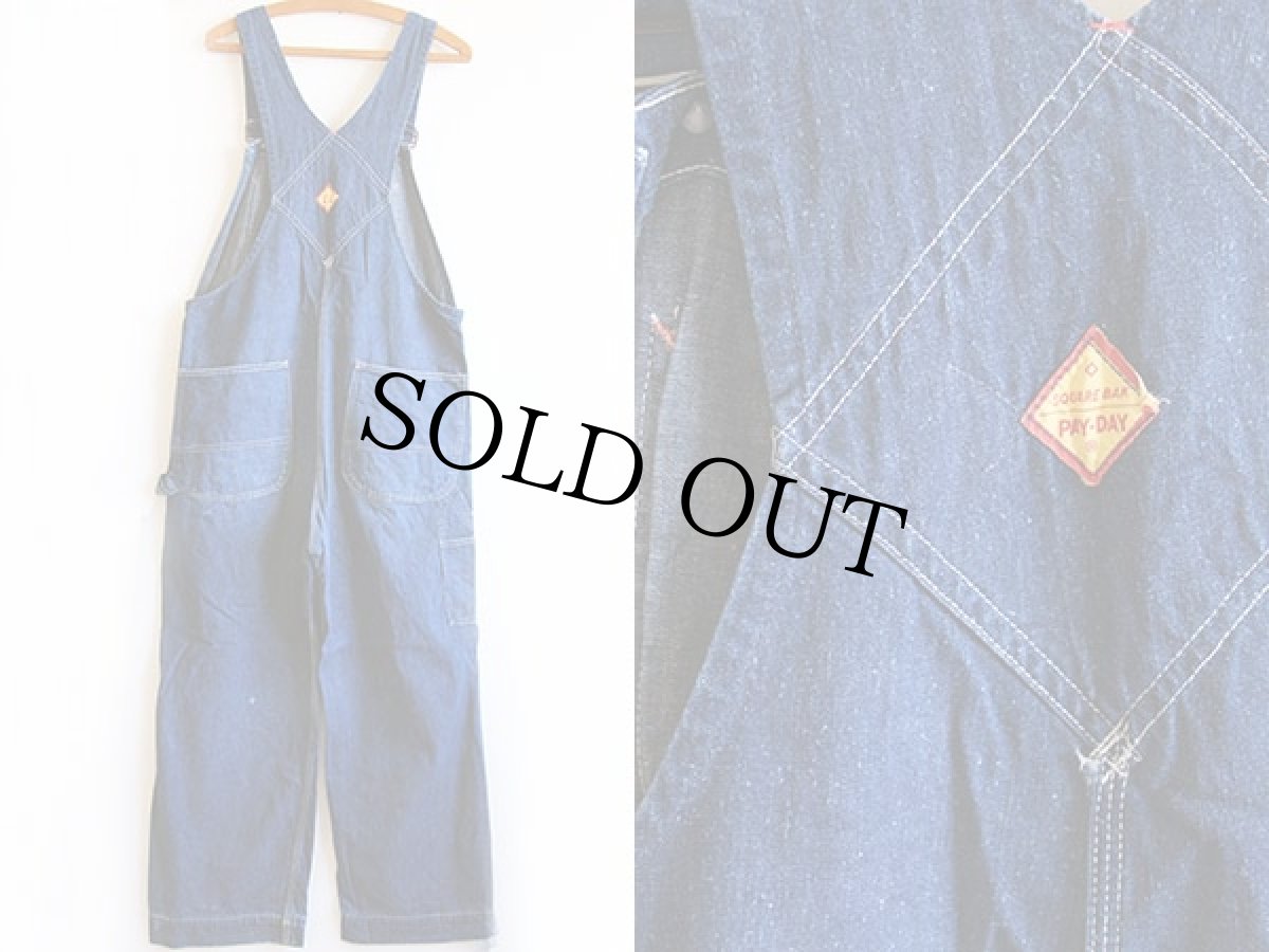 画像2: 50s USA製 PENNEY'S PAYDAY インディゴ デニム オーバーオール (2)