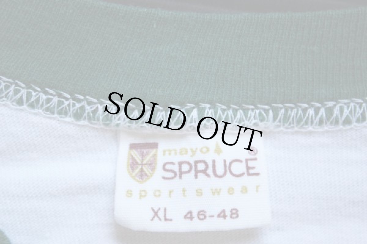 画像4: 70s mayo SPRUCE BSA ボーイスカウト インディアンヘッド 染み込みプリント リンガーTシャツ (4)