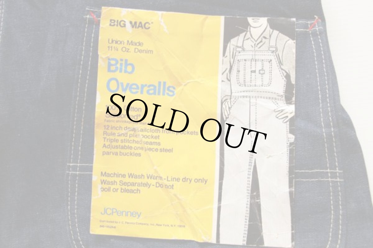 画像4: デッドストック★70s JCPenney BIGMACビッグマック インディゴデニム オーバーオール 38×28 (4)