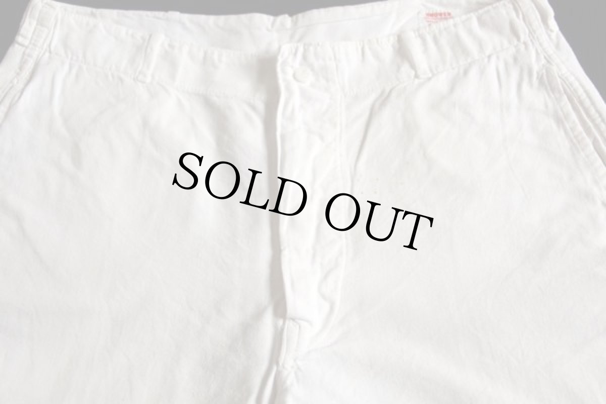 画像2: 50s SNOWER コットン ワークパンツ ホワイト 36 (2)