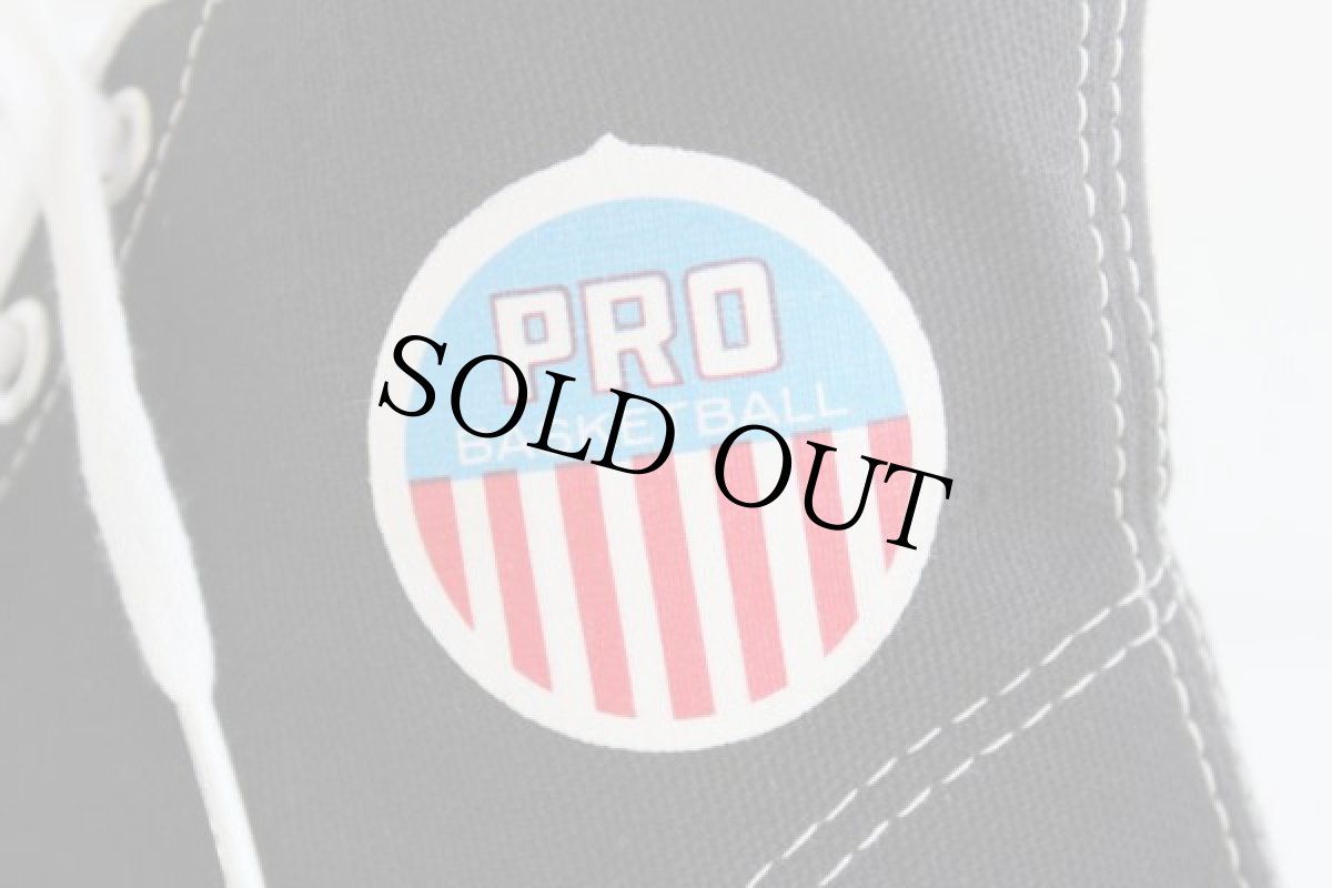 画像7: デッドストック★70s USA製 PRO BASKETBALL キャンバス スニーカー ハイカット 黒 5.5 (7)