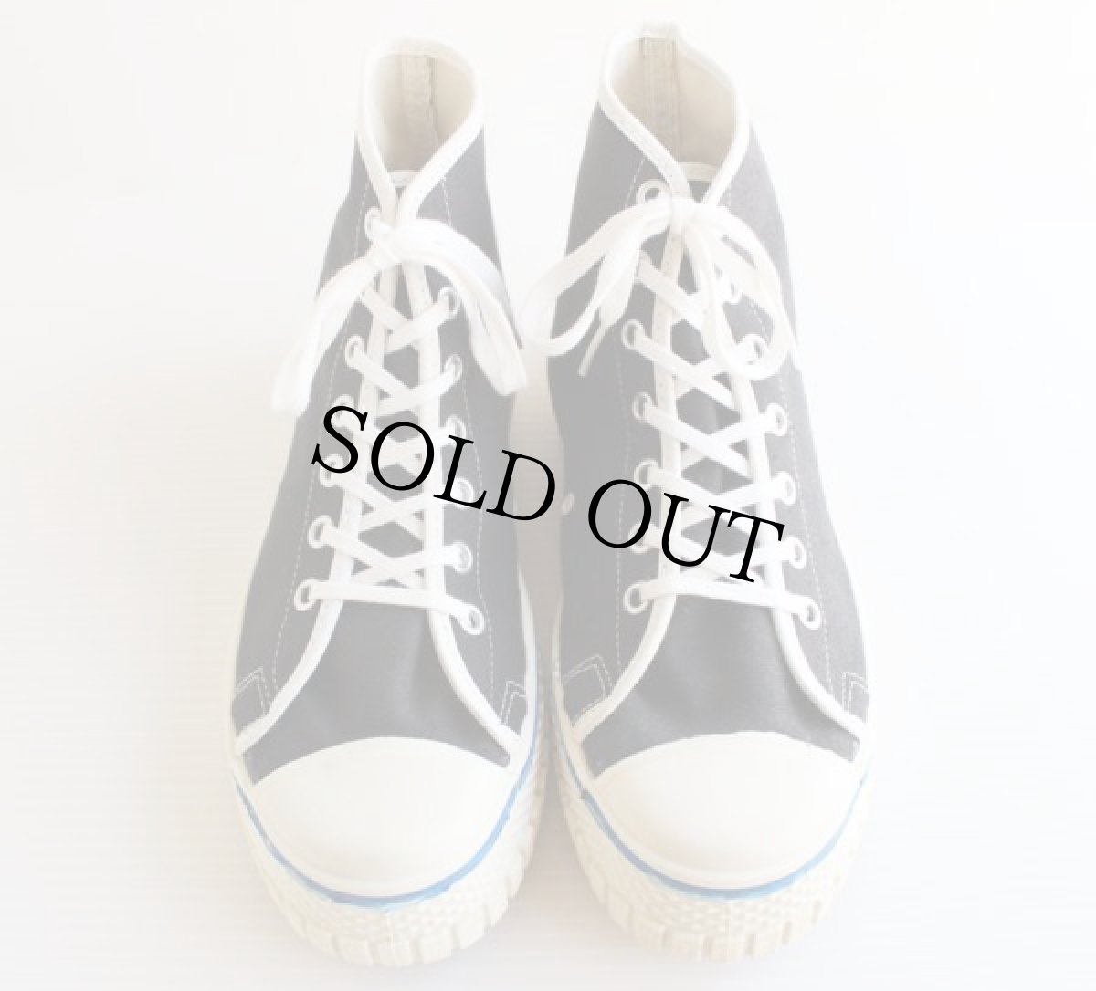 画像2: デッドストック★70s USA製 PRO BASKETBALL キャンバス スニーカー ハイカット 黒 5.5 (2)