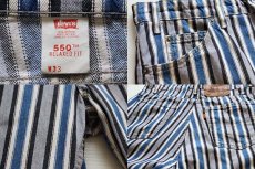 画像3: 90s USA製 Levi'sリーバイス 550 マルチストライプ デニムショートパンツ w33★ショーツ (3)