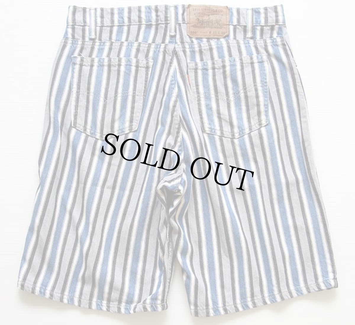 画像2: 90s USA製 Levi'sリーバイス 550 マルチストライプ デニムショートパンツ w33★ショーツ (2)