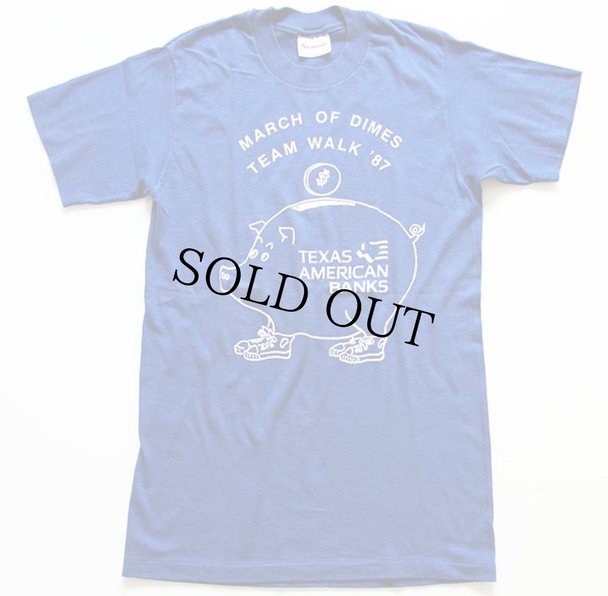 画像2: 80s USA製 TEXAS AMERICAN BANKS Tシャツ 青 M (2)