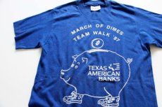 画像1: 80s USA製 TEXAS AMERICAN BANKS Tシャツ 青 M (1)