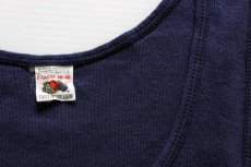 画像3: 80s USA製 FRUIT OF THE LOOM コットン リブ タンクトップ 紺 XL (3)