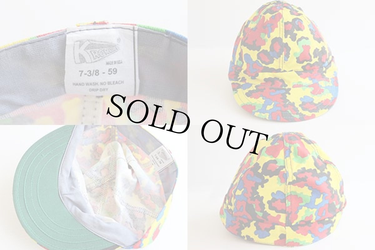 画像3: 80s USA製 KROMER 総柄 コットン ワークキャップ 7 3/8 (3)