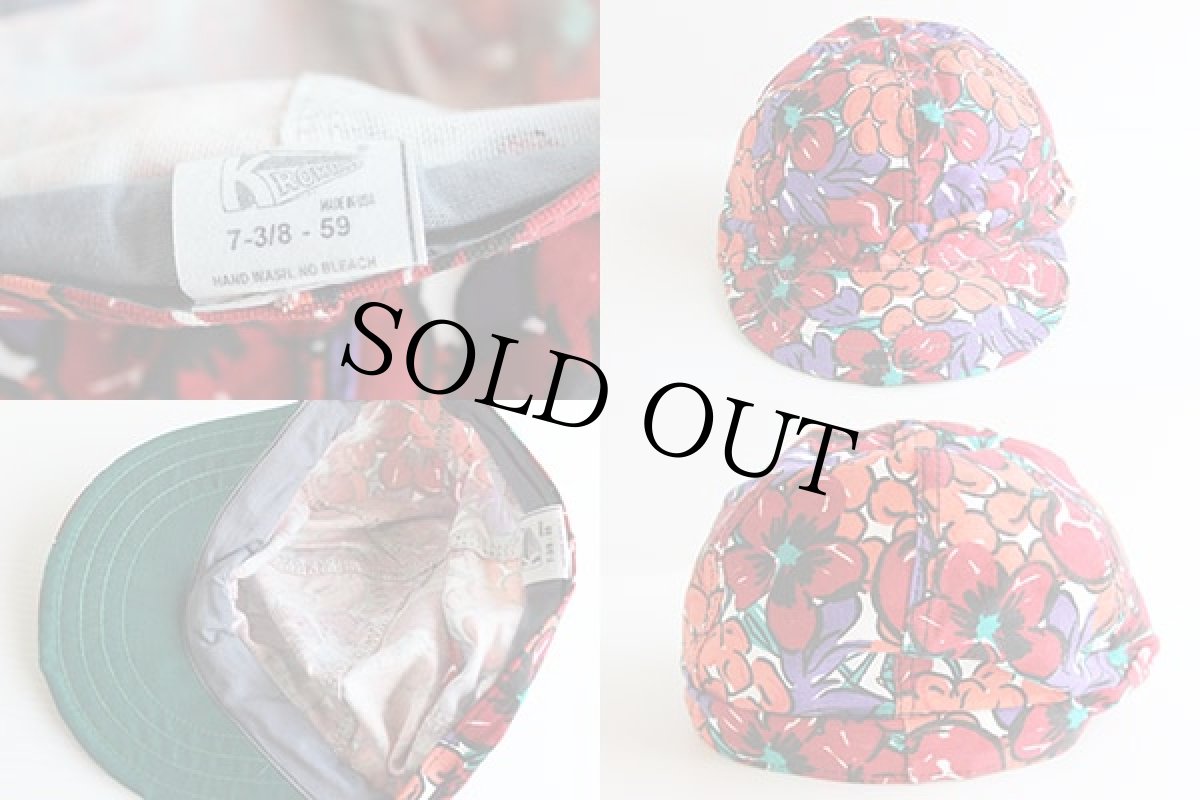 画像3: 80s USA製 KROMER ボタニカル 総柄 コットン ワークキャップ 7 3/8 (3)