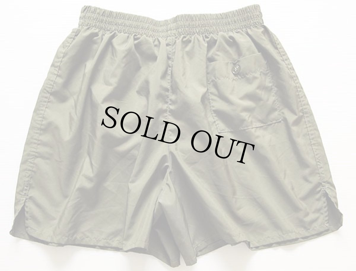 画像2: 00s 米軍 トレーニング ナイロン ショートパンツ オリーブ L★ショーツ (2)