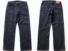 画像1: 80s USA製 Levi'sリーバイス 501 ストライプ デニムパンツ 黒 w34 (1)