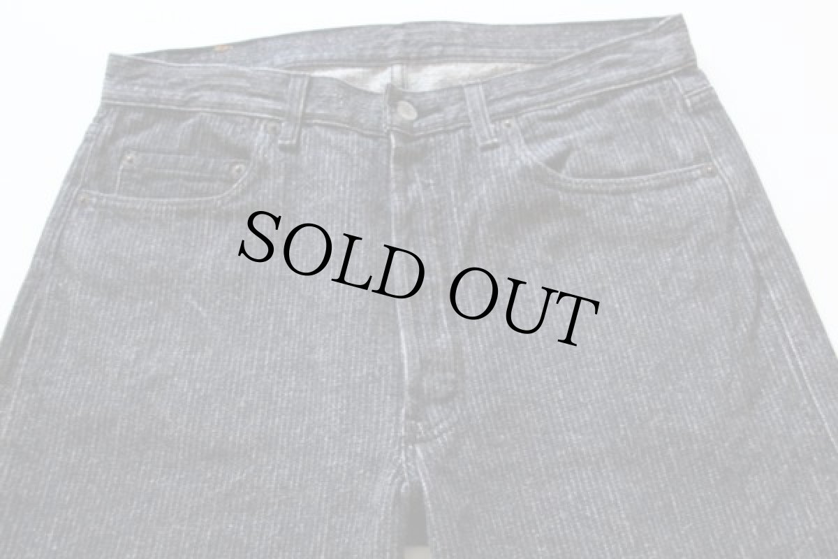 画像2: 80s USA製 Levi'sリーバイス 501 ストライプ デニムパンツ 黒 w34 (2)