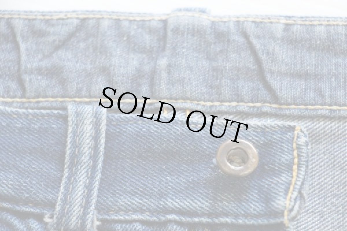 画像3: 40s UNKNOWN 股リベット インディゴ デニムパンツ ボロ W28 (3)