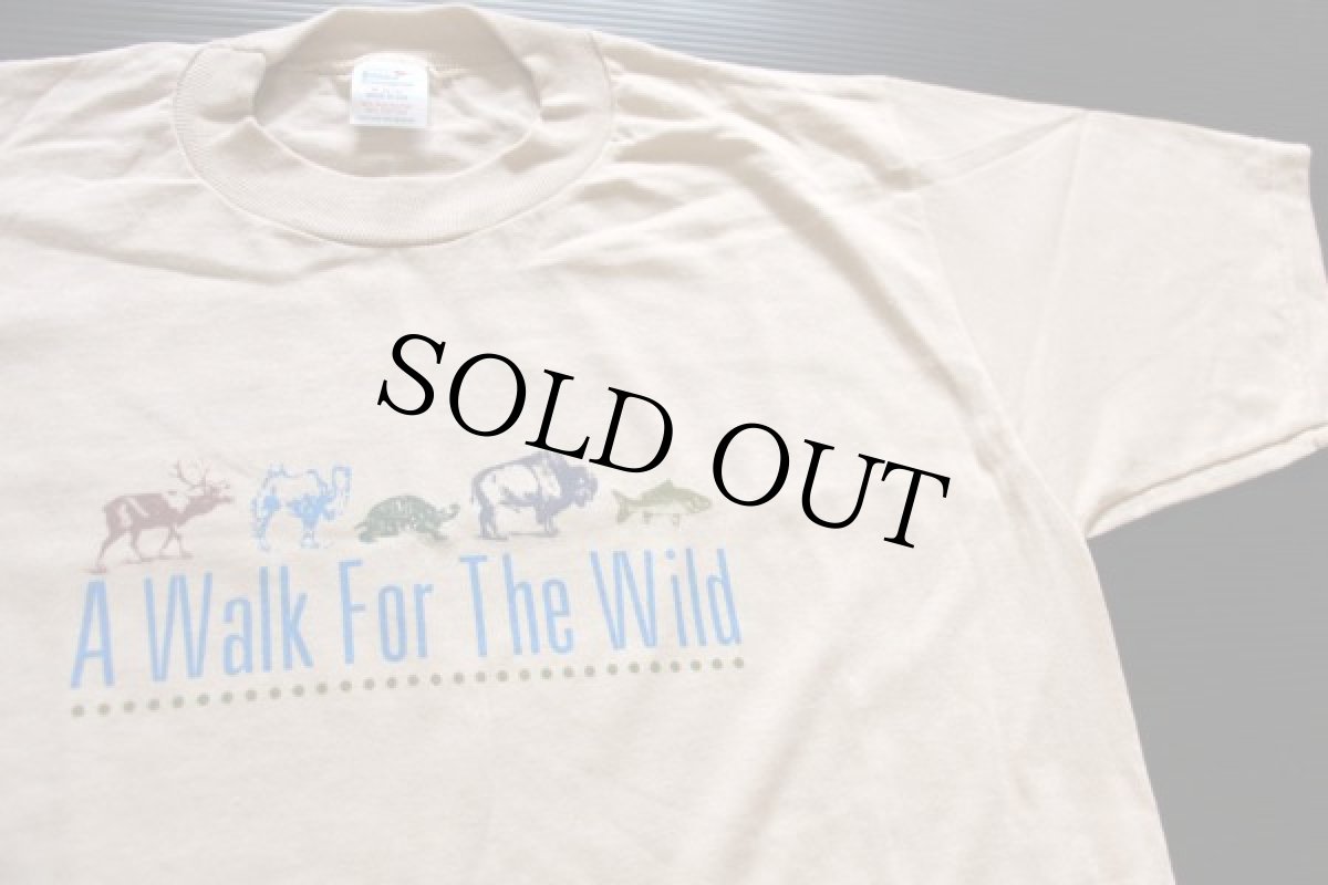 画像1: デッドストック★80s USA製 A Walk For The Wild Tシャツ ベージュ M (1)