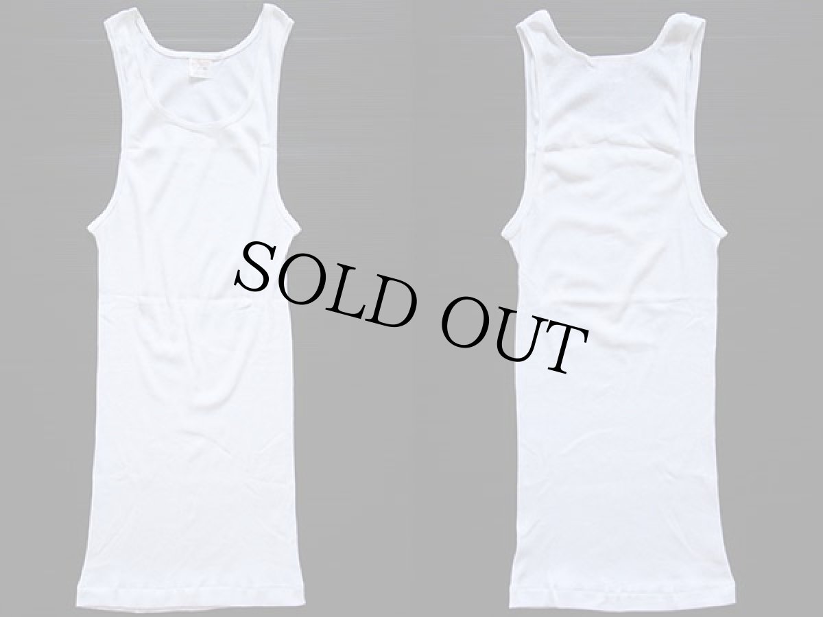 画像2: デッドストック★80s USA製 SEARS ROEBUCK 無地 リブ タンクトップ 白 L (2)