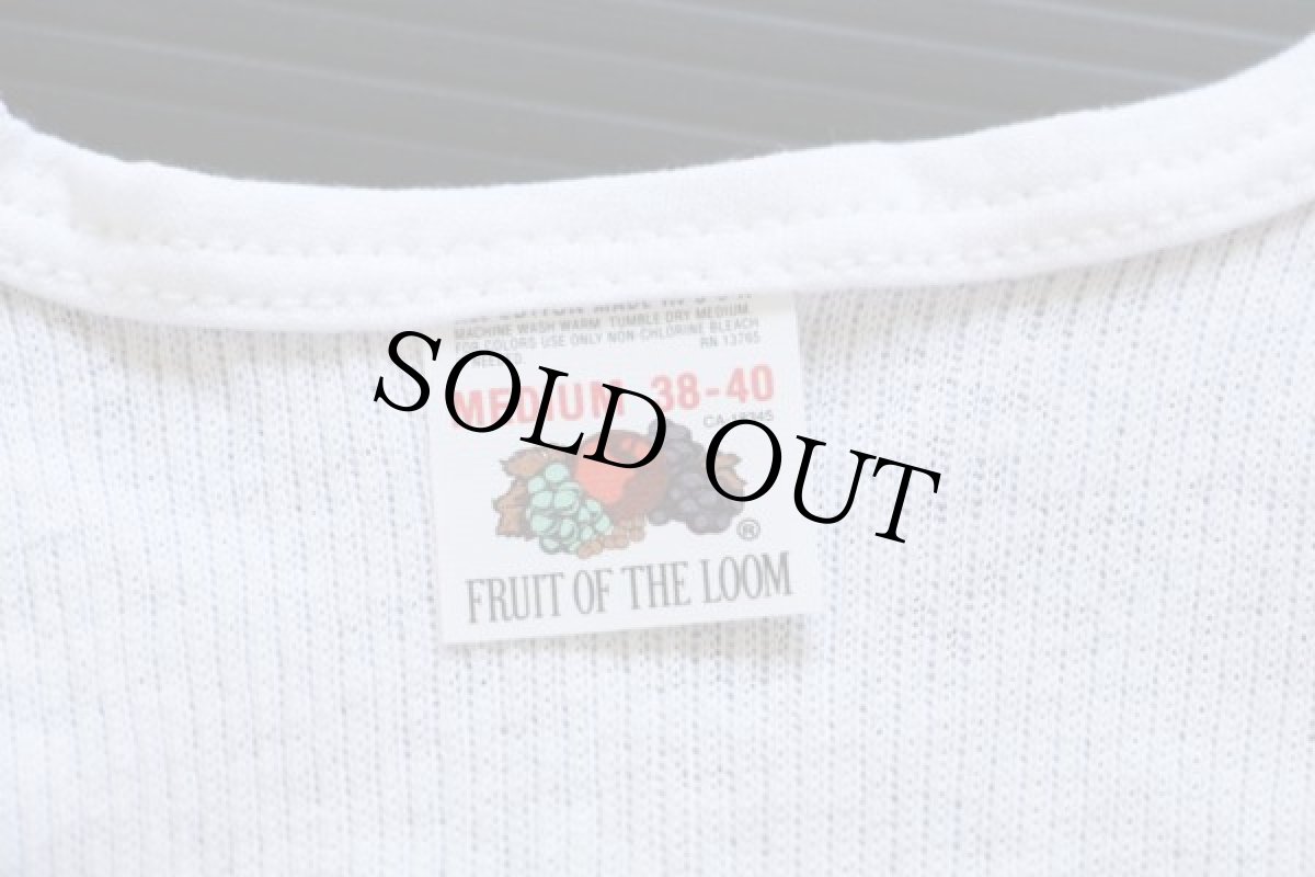 画像3: デッドストック★80s USA製 FRUIT OF THE LOOM コットン リブ タンクトップ 白 M (3)