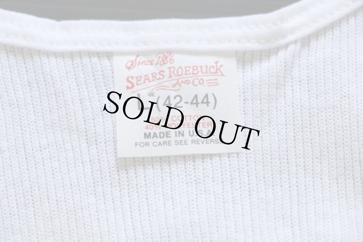 画像3: デッドストック★80s USA製 SEARS ROEBUCK 無地 リブ タンクトップ 白 L (3)