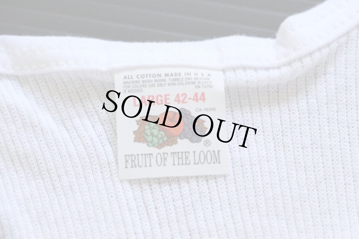 画像3: デッドストック★80s USA製 FRUIT OF THE LOOM 無地 リブ タンクトップ 白 L (3)