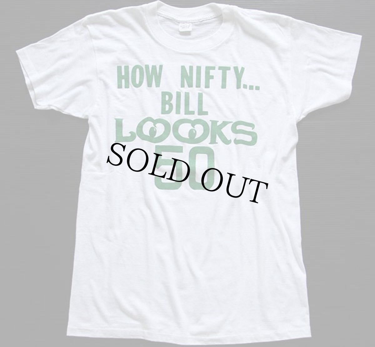 画像2: 70s USA製 HOW NIFTY BILL LOOKS 50 Tシャツ 白 L (2)