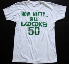 画像2: 70s USA製 HOW NIFTY BILL LOOKS 50 Tシャツ 白 L (2)