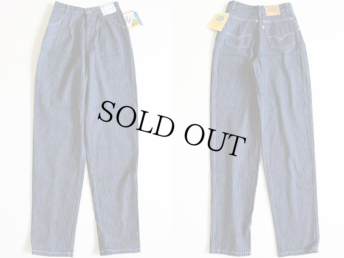 画像2: デッドストック★80s USA製 Levi'sリーバイス ストライプ デニムパンツ 9 (2)
