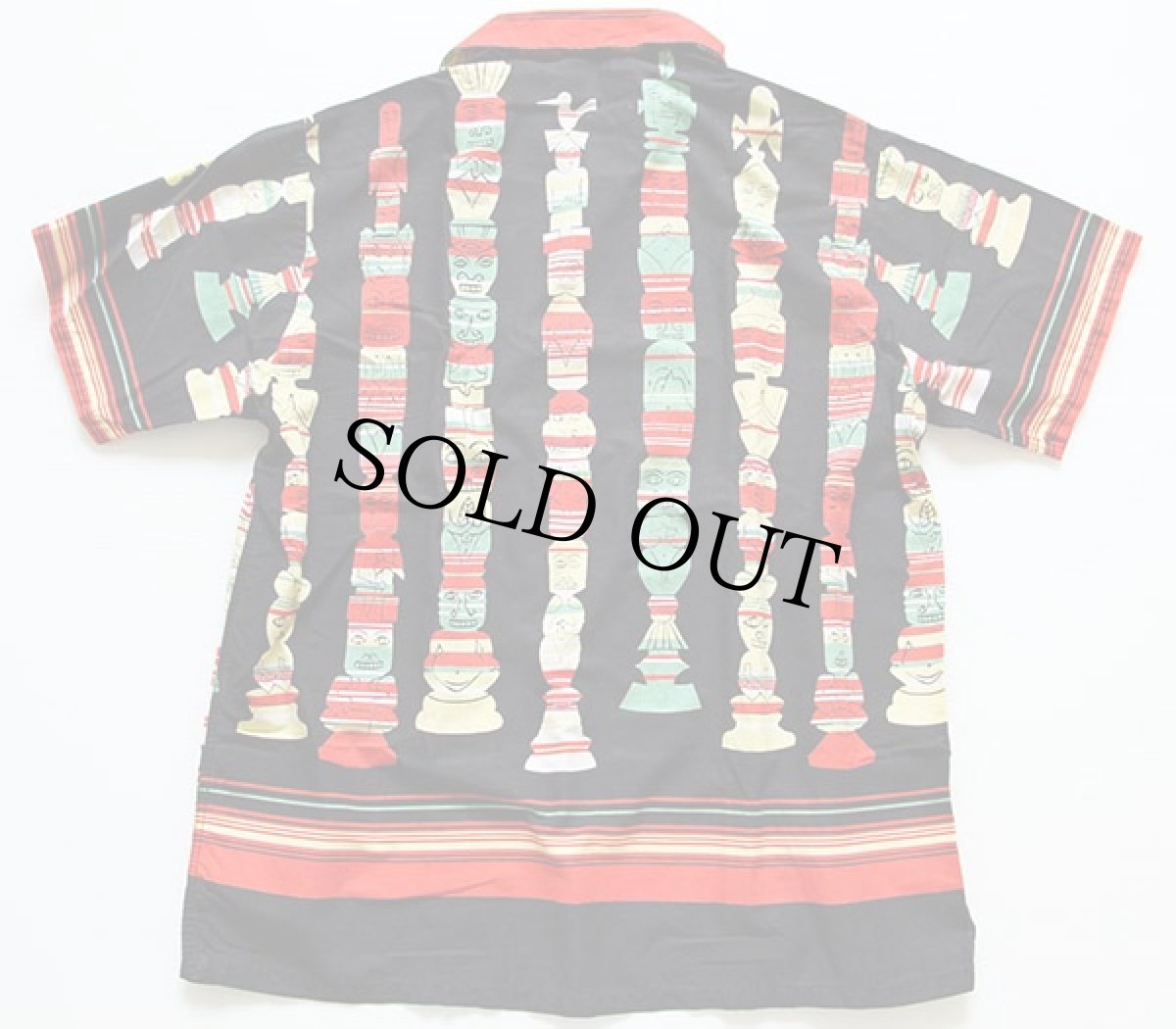 画像2: 50s USA製 California トーテムポール コットン アロハシャツ M (2)