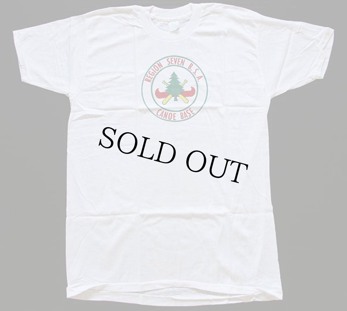 画像2: デッドストック★60s BSA ボーイスカウト REGION SEVEN 染み込みプリント コットンTシャツ 白 XL (2)