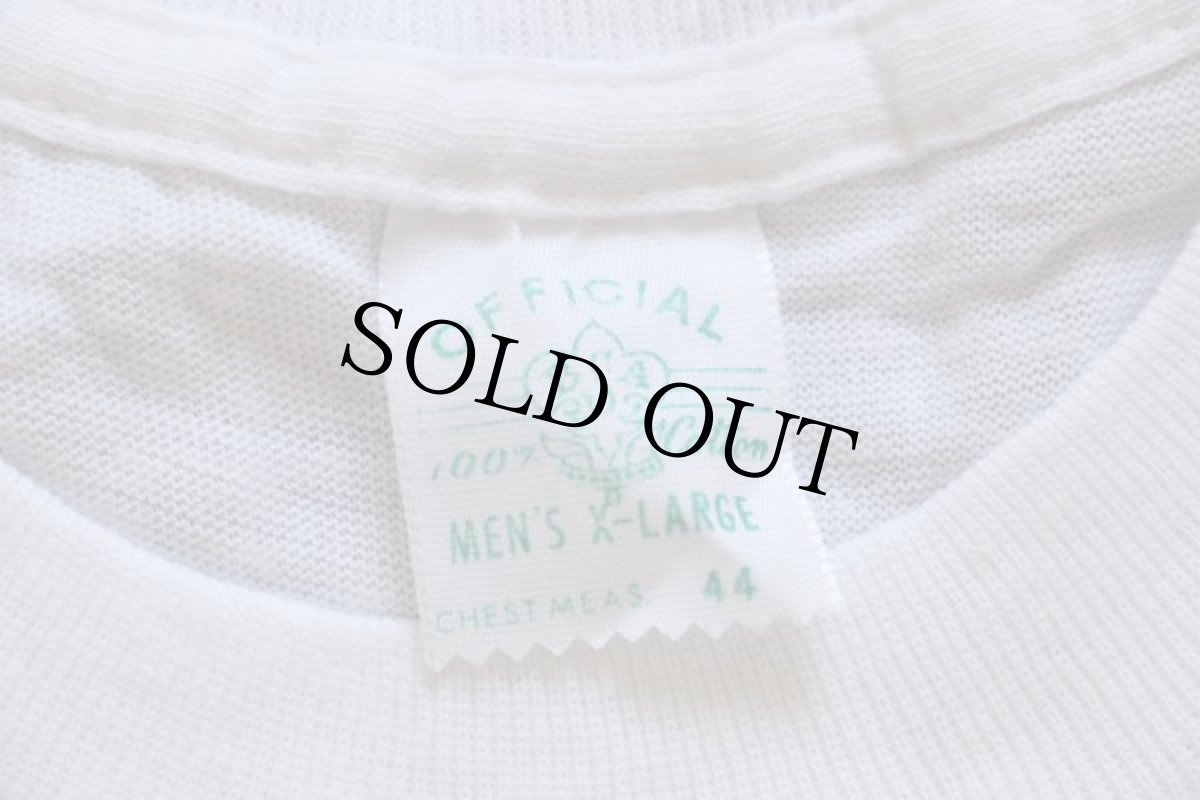 画像4: デッドストック★60s BSA ボーイスカウト REGION SEVEN 染み込みプリント コットンTシャツ 白 XL (4)