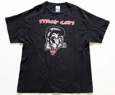 画像2: 00s STRAY CATSストレイキャッツ コットンTシャツ 黒 L (2)