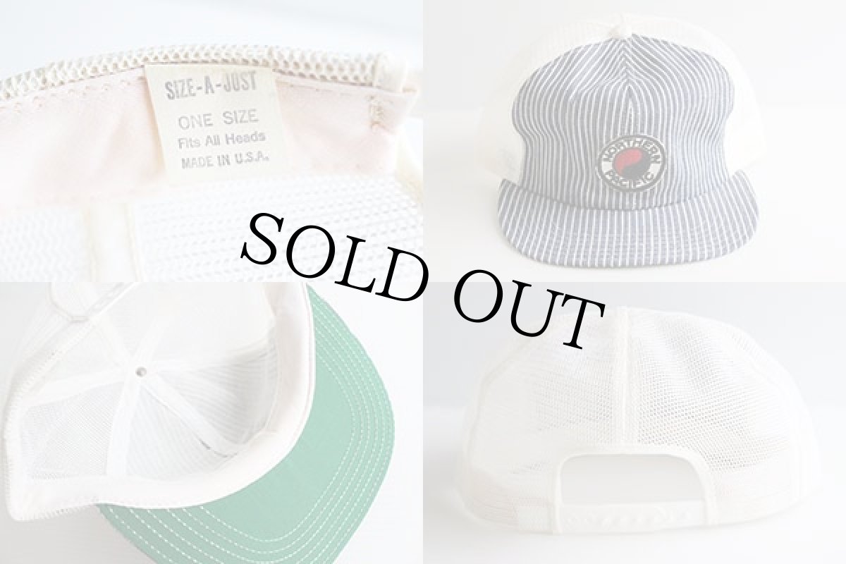 画像3: 80s USA製 NORTHERN PACIFIC パッチ付き ヒッコリーメッシュキャップ (3)