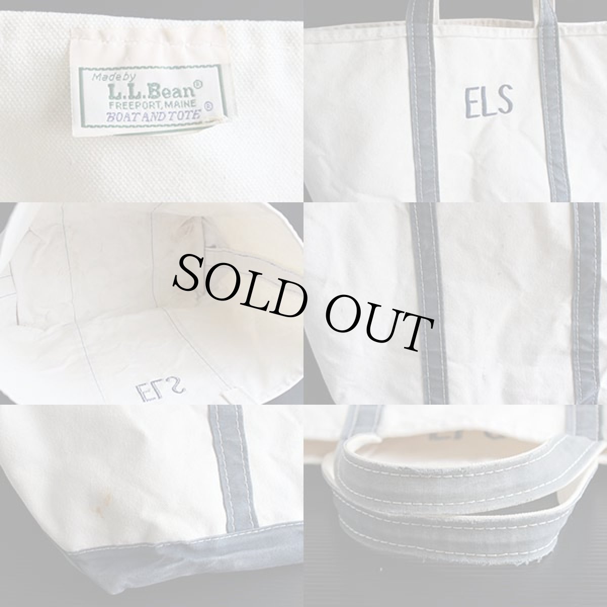 画像3: 80s L.L.Bean BOAT AND TOTE 耳付き キャンバス トートバッグ 紺 L★ラージ (3)