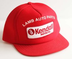 画像1: デッドストック★80s USA製 Kendall MOTOR OIL パッチ付き キャップ 赤 (1)