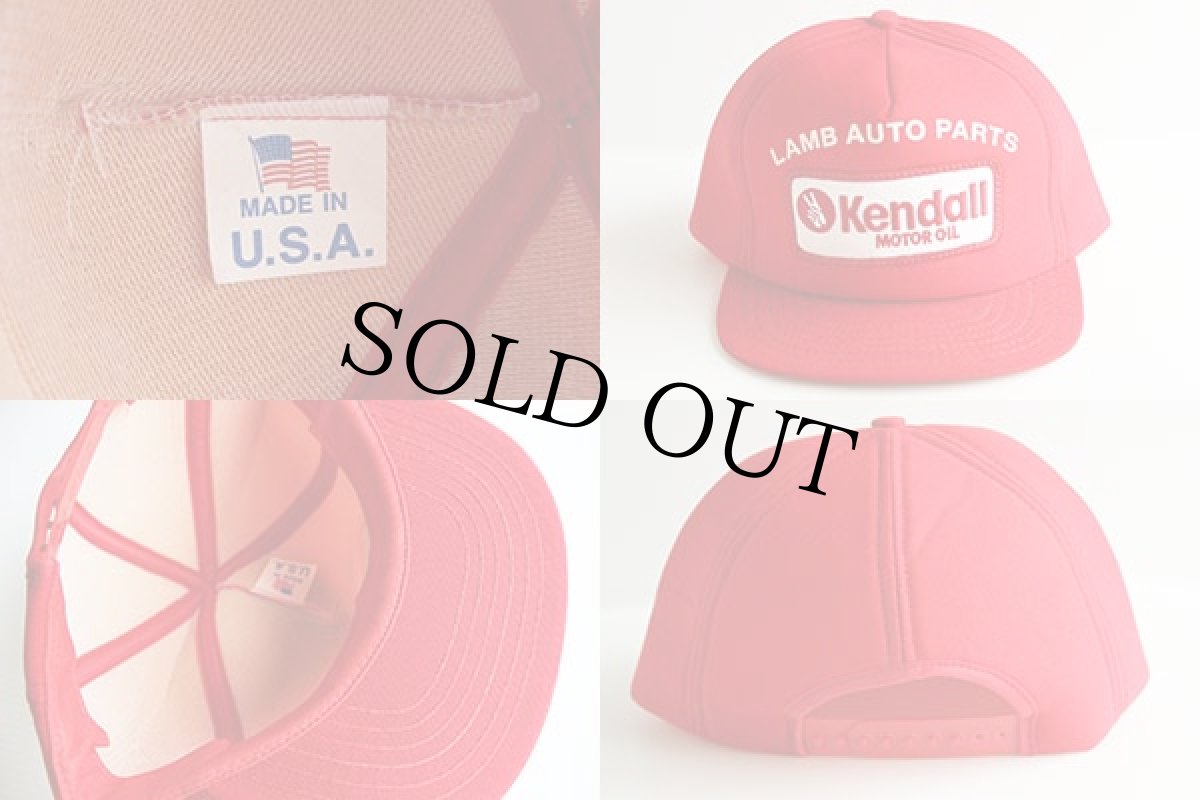 画像3: デッドストック★80s USA製 Kendall MOTOR OIL パッチ付き キャップ 赤 (3)