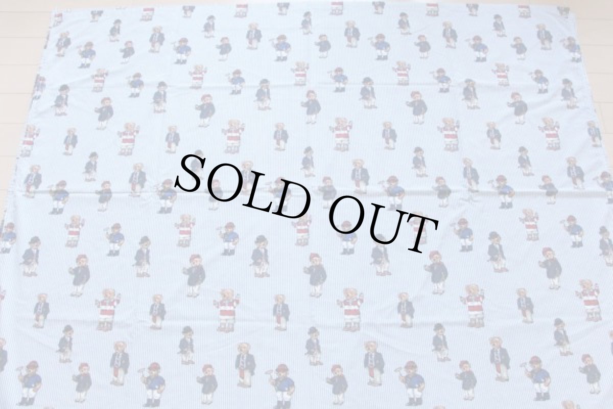 画像2: 90s USA製 ラルフローレン ポロベア フラットシーツ (2)