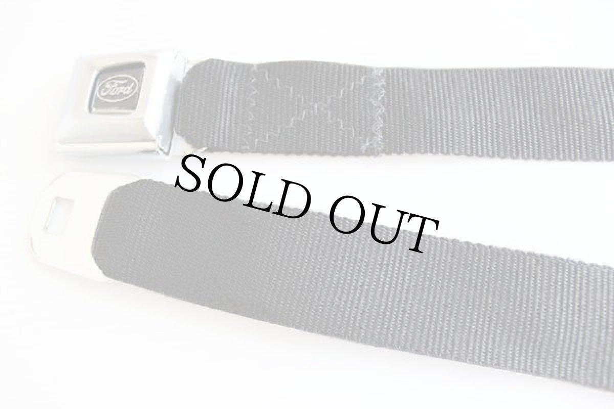 画像2: USA製 Fordフォード シートベルト型 バックル ベルト 黒 (2)