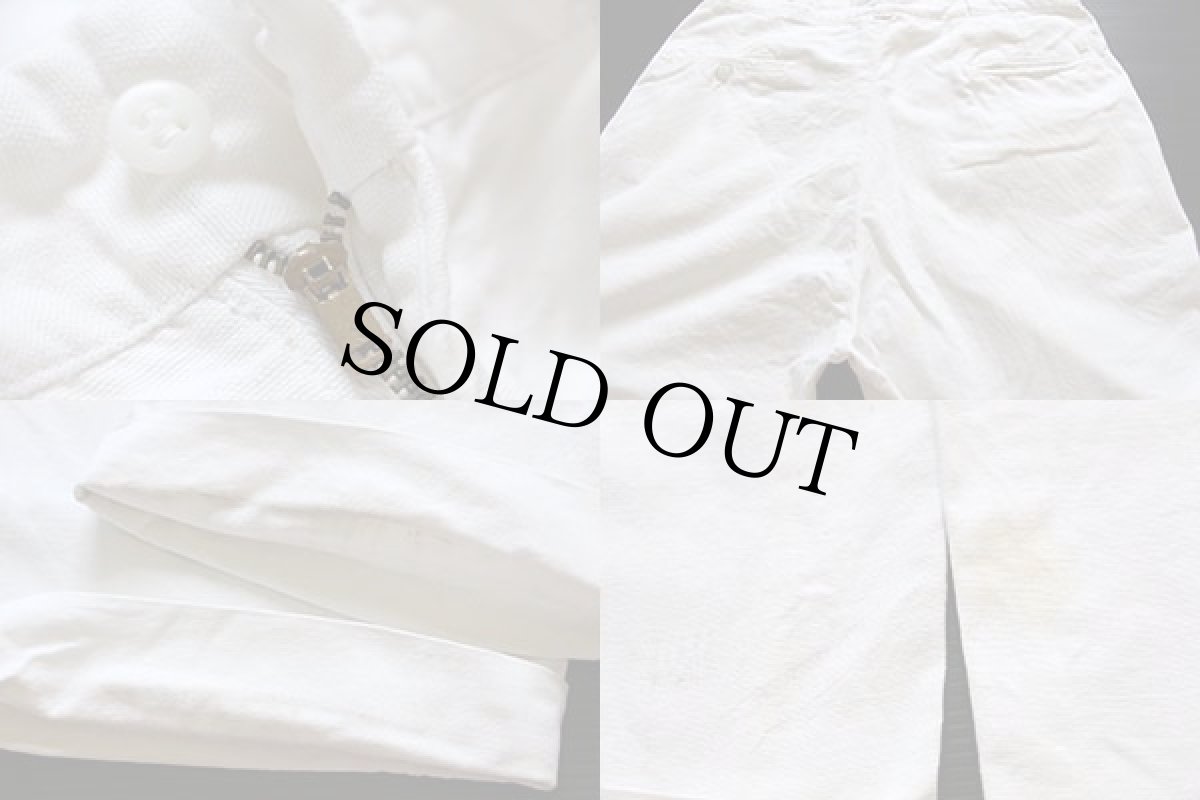 画像3: 50s UNKNOWN コットン ワークパンツ ホワイト (3)