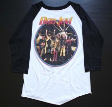画像1: 80s USA製 Bon Joviボンジョビ ラグラン 七分袖Tシャツ XL (1)