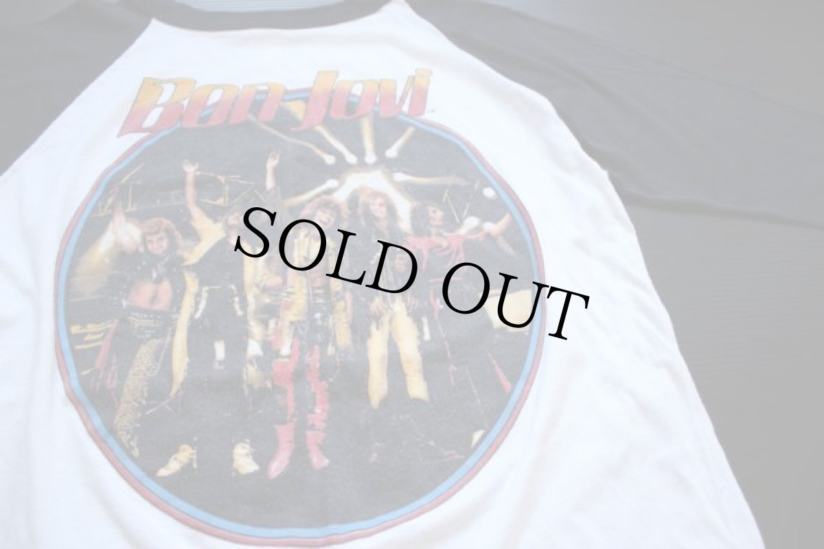 画像2: 80s USA製 Bon Joviボンジョビ 七分袖 ラグラン バンドTシャツ XL (2)