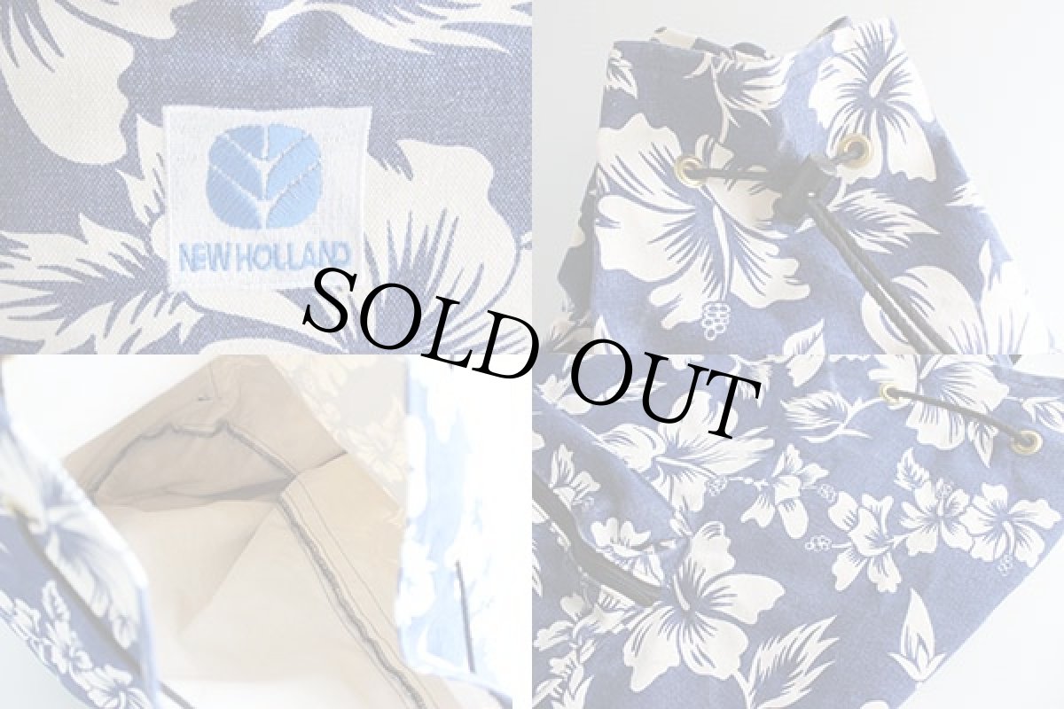 画像3: オールド NEW HOLLANDハイビスカス 総柄 ワンショルダーバッグ (3)