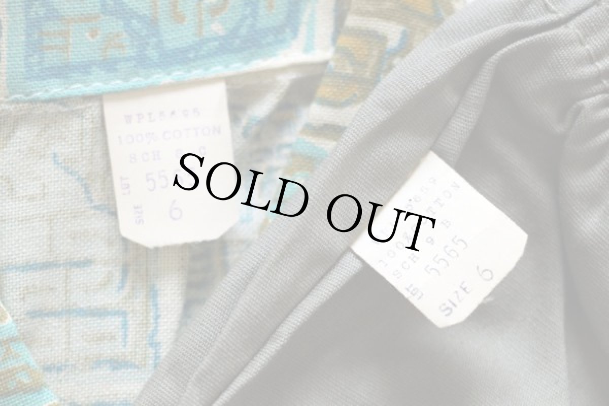 画像5: デッドストック★60s USA製 総柄 半袖 コットンシャツ×ショーツ セット (5)