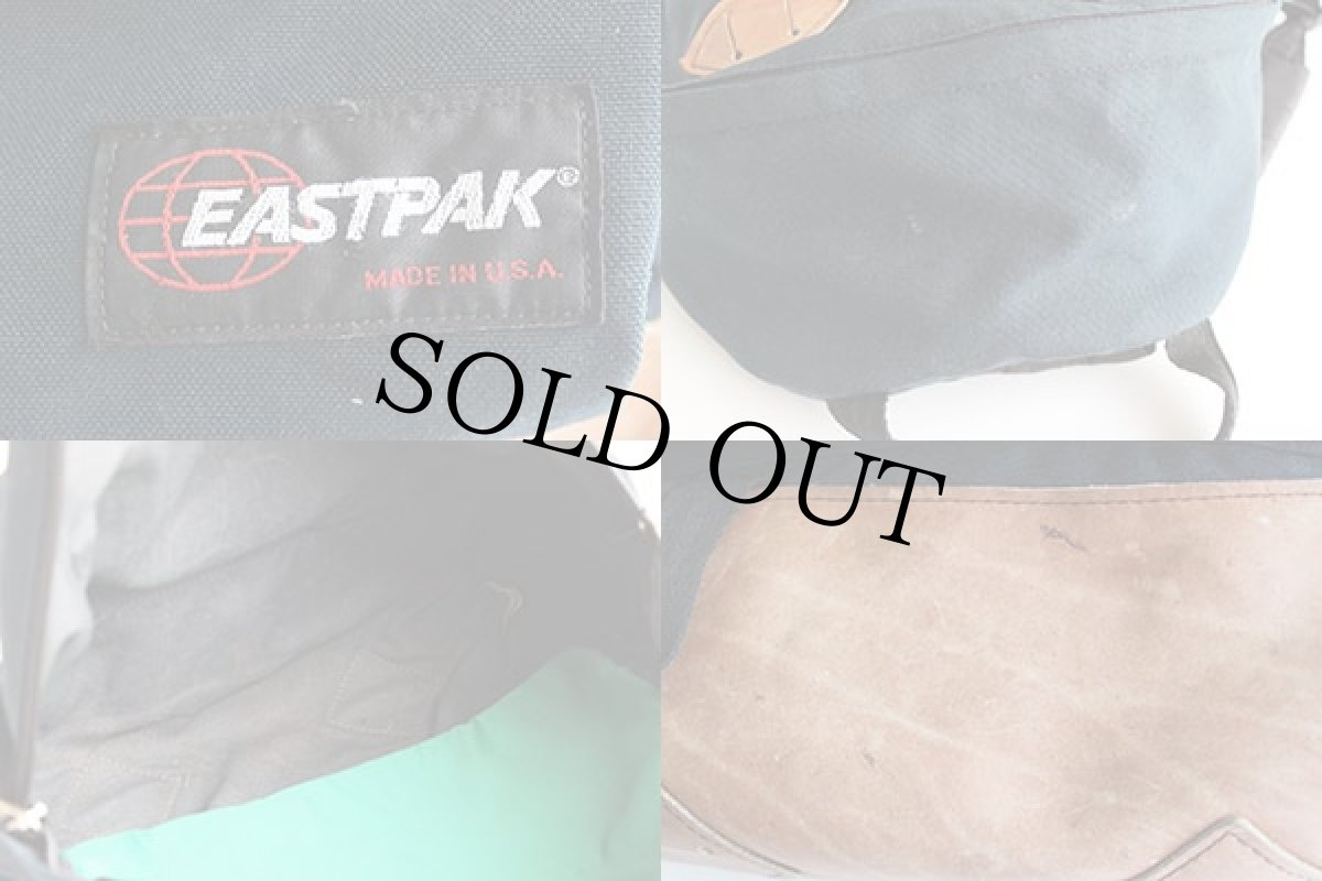 画像3: 80s USA製 EASTPAKイーストパック ボトムレザー リュックサック 濃紺 (3)