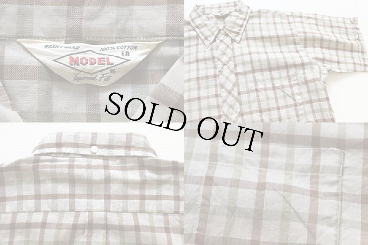 画像3: 60s MODEL チェック 三点留め ボタンダウン 半袖 コットンシャツ 18 (3)