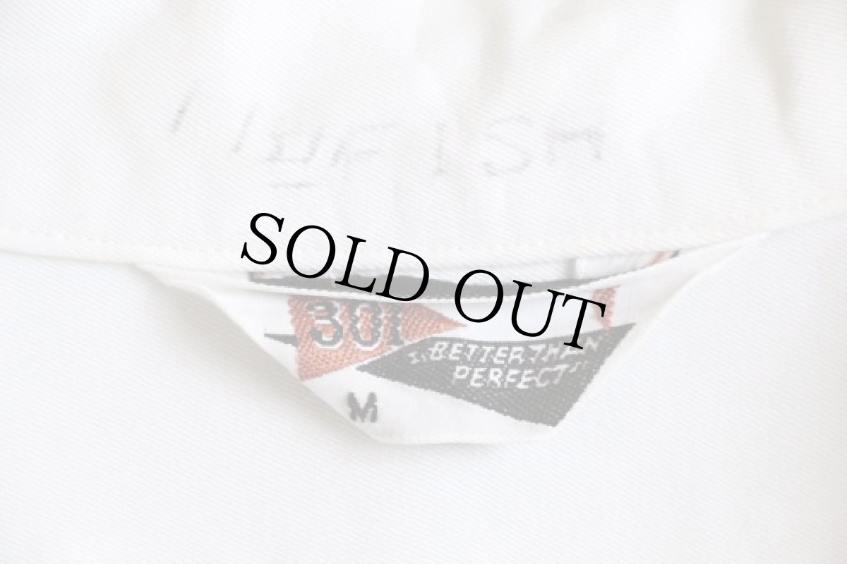 画像5: 60s MOSLEM フリーメイソン チェーン刺繍 ボウリングシャツ 白 M (5)