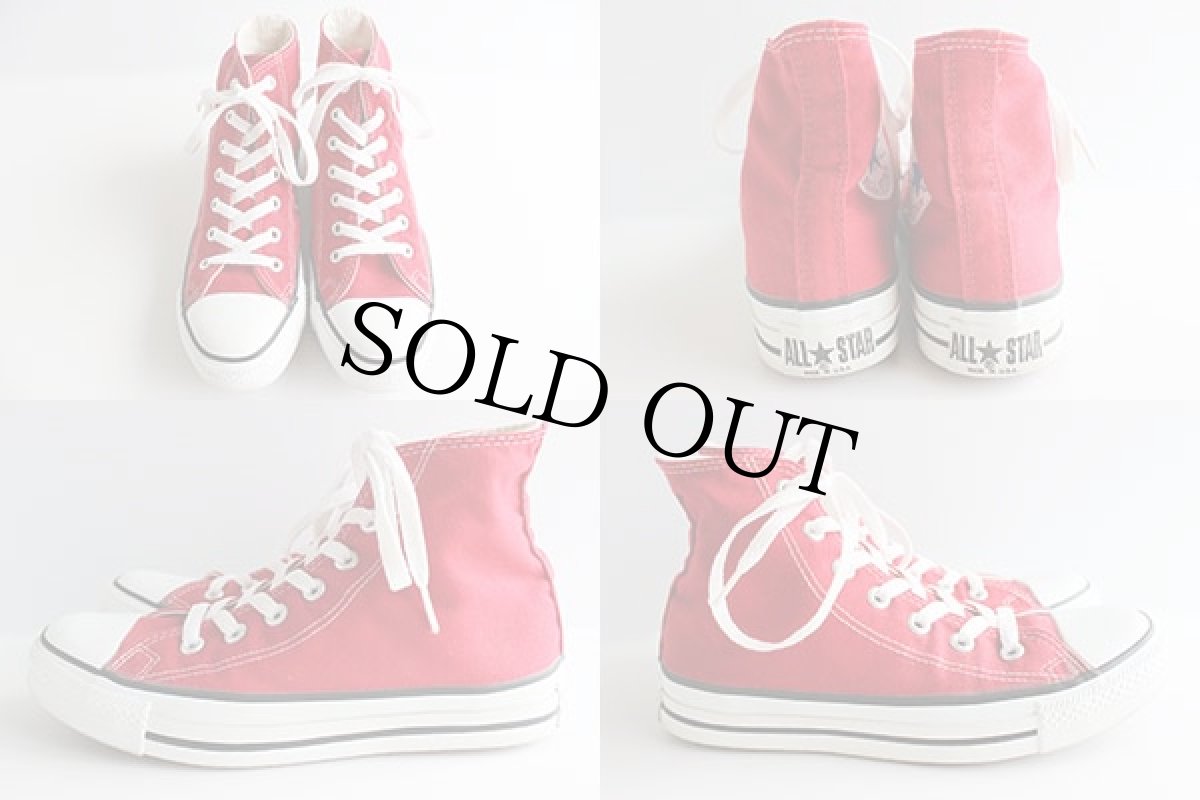 画像2: 90s USA製 CONVERSEコンバース ALL STARオールスター HI 赤 5.5 (2)