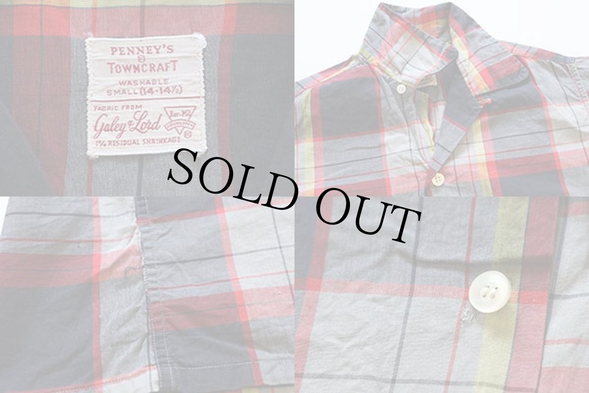 画像3: 50s PENNEY'S TOWNCRAFT チェック 半袖コットンシャツ S (3)