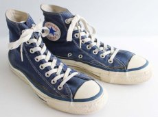 画像1: 80s USA製 CONVERSEコンバース ALL STARオールスター HI 当て布 紺 7.5 (1)