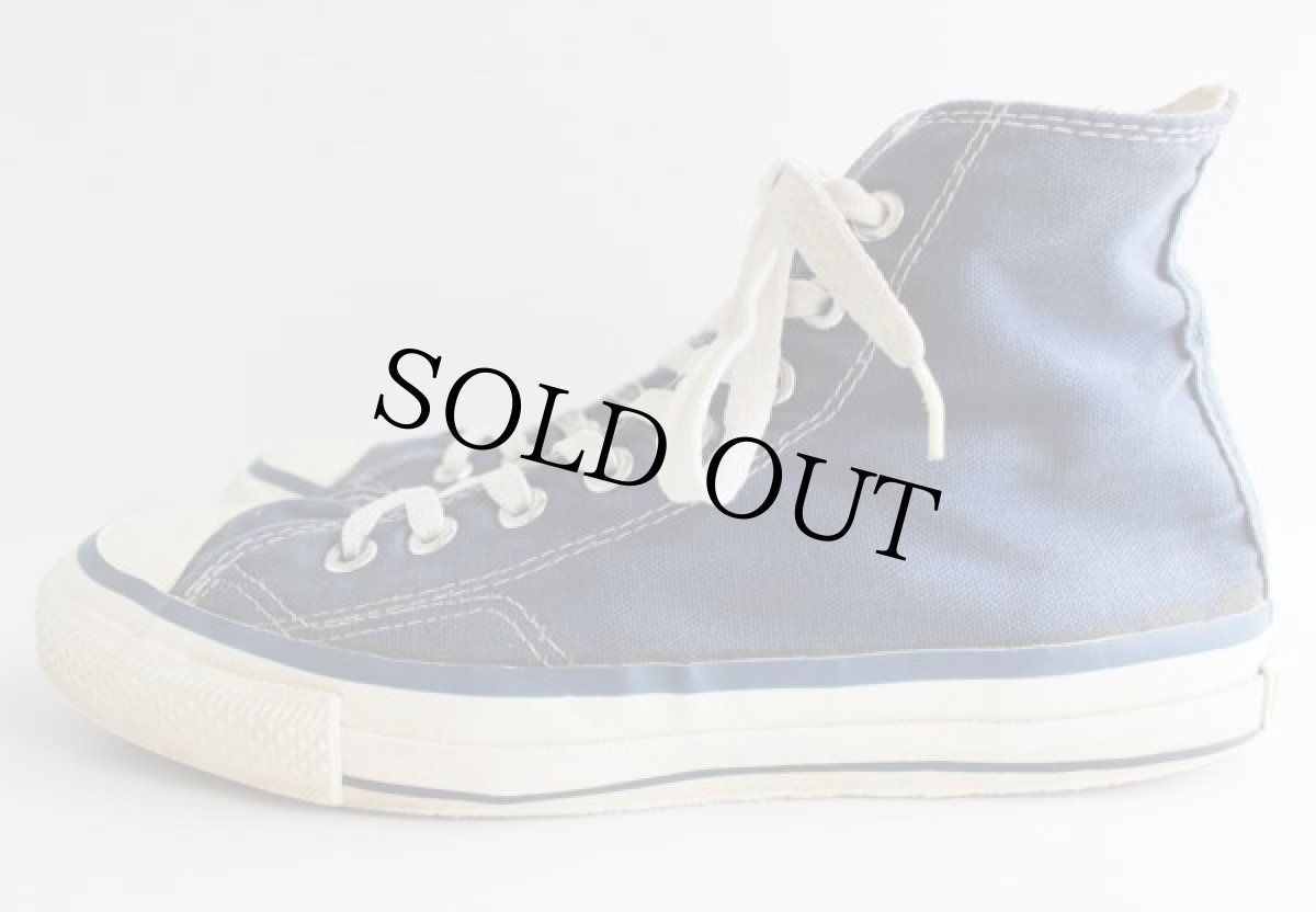 画像2: 80s USA製 CONVERSEコンバース ALL STARオールスター HI 当て布 紺 7.5 (2)