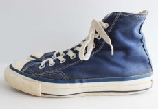 画像2: 80s USA製 CONVERSEコンバース ALL STARオールスター HI 当て布 紺 7.5 (2)