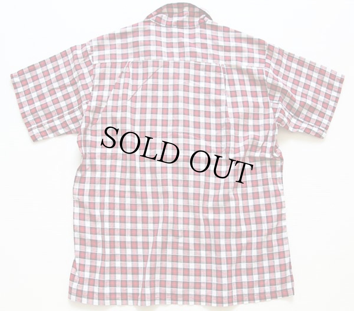 画像2: 60s SEARS PILGRIMピルグリム チェック 半袖コットンシャツ M (2)