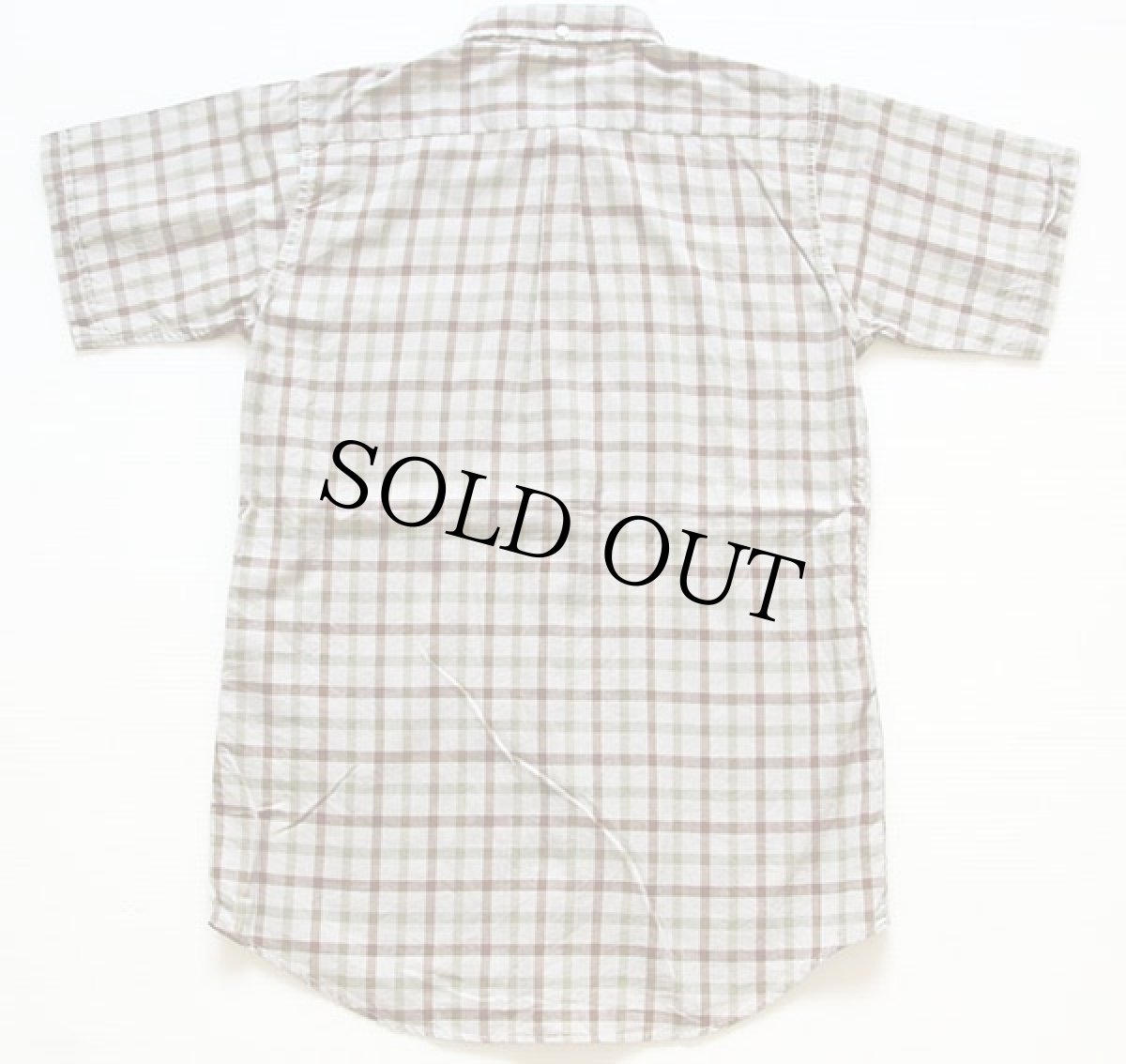 画像2: 60s MODEL チェック 三点留め ボタンダウン 半袖 コットンシャツ 18 (2)